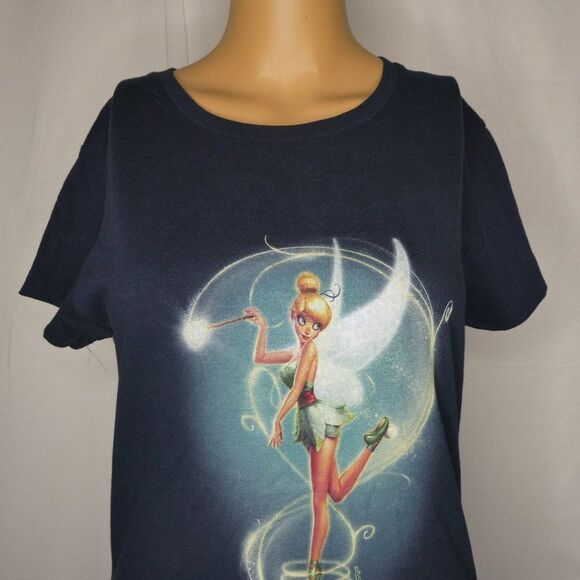 Teefury Tinker Bell Disney Graphic T Shirt Navy M - Picture 2 of 7